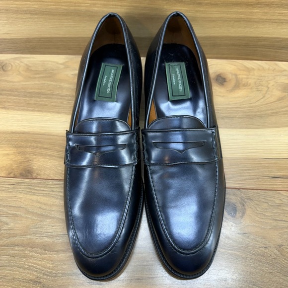 McAFEE SHOES Penny Loafers Mens 11 AA Handmade Black Dress Shoes ENGLAND main image 3